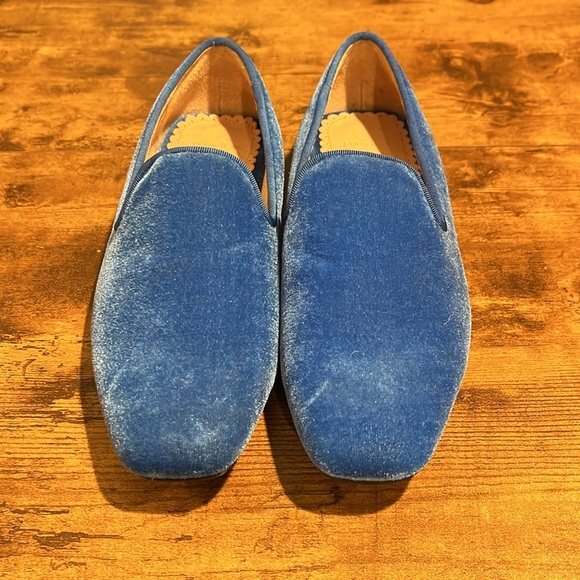 LANDS END NWOT Blue Velvet Driving Shoes Loafers Comfort Slip On Women’s 7 - Picture 3 of 9